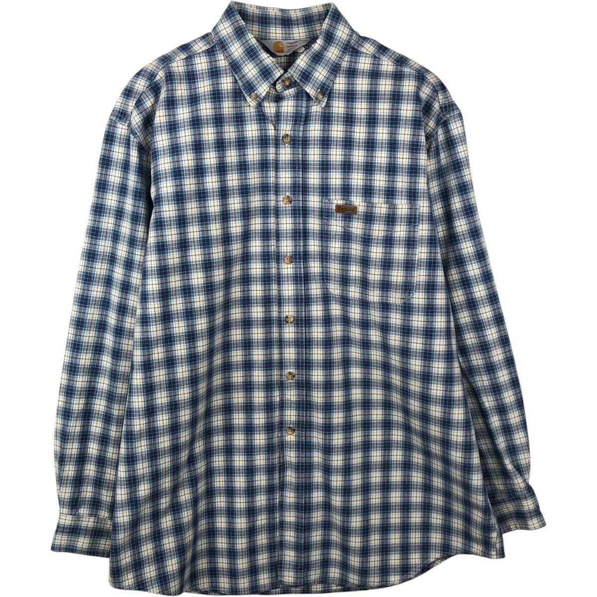 樂天商城 - 古着 カーハート Carhartt チェック柄 長袖 ボタンダウン ワークシャツ USA製 メンズL相当 /eaa637998 【中古】 【260426】