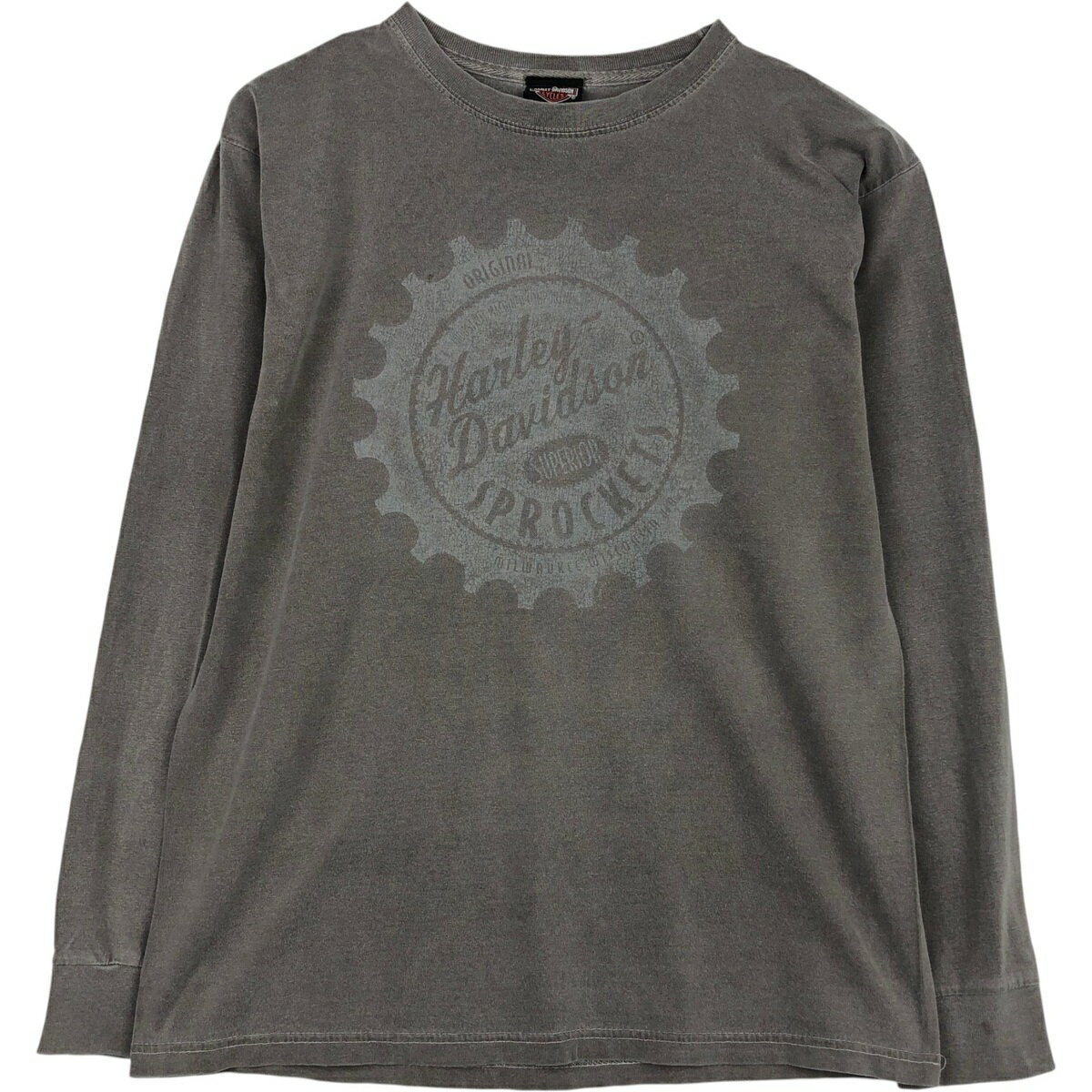 乐天商城 - 古着 ハーレーダビッドソン Harley-Davidson モーターサイクル ロングTシャツ ロンT メンズM相当 /eaa638049 【中古】 【260425】 グレー系 春夏秋