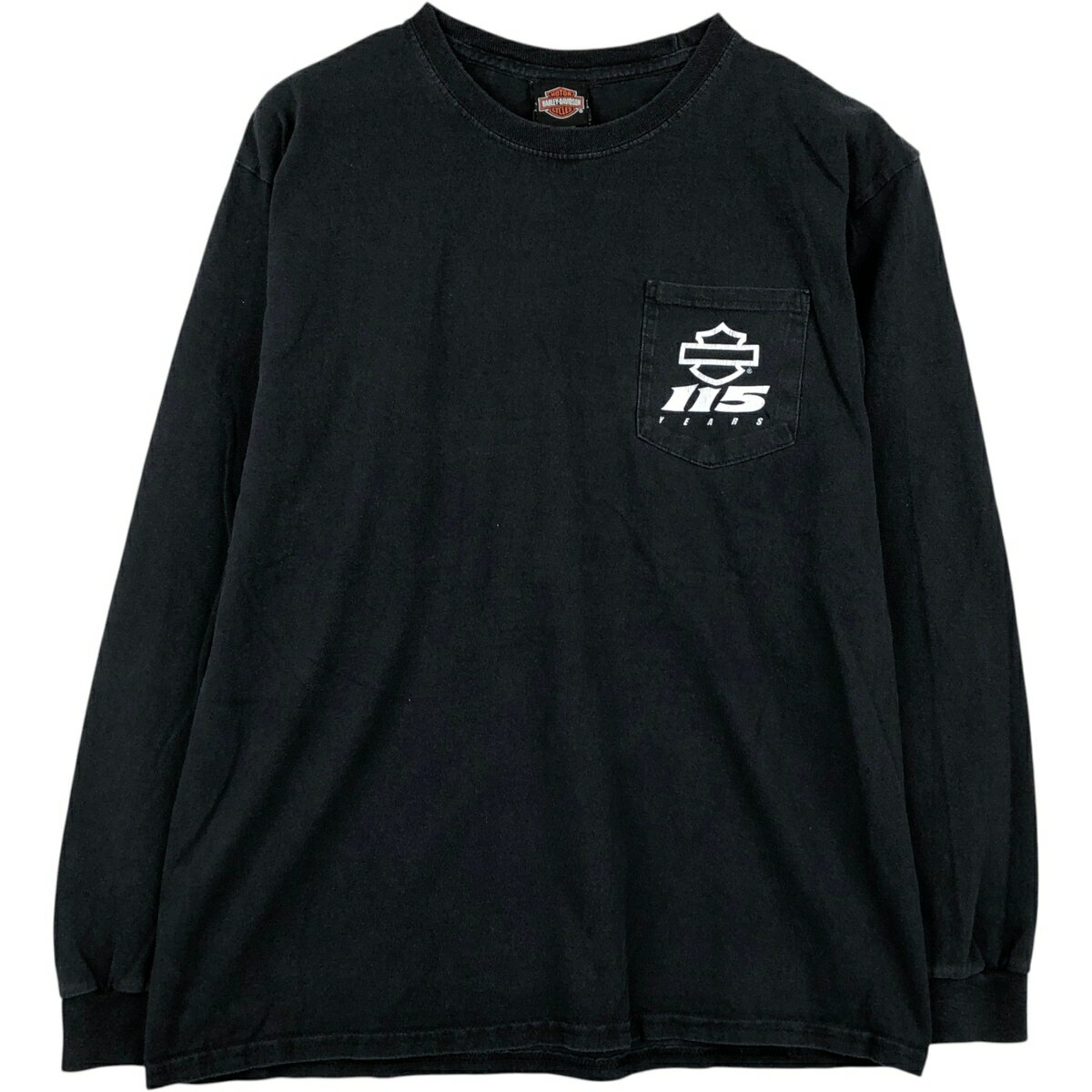 Spain （Clubs） - 古着 ハーレーダビッドソン Harley-Davidson 鷲柄 イーグル柄 モーターサイクル ロングTシャツ ロンT メンズL相当 /eaa638077 【中古】 【260427】 ブラック系 春夏秋