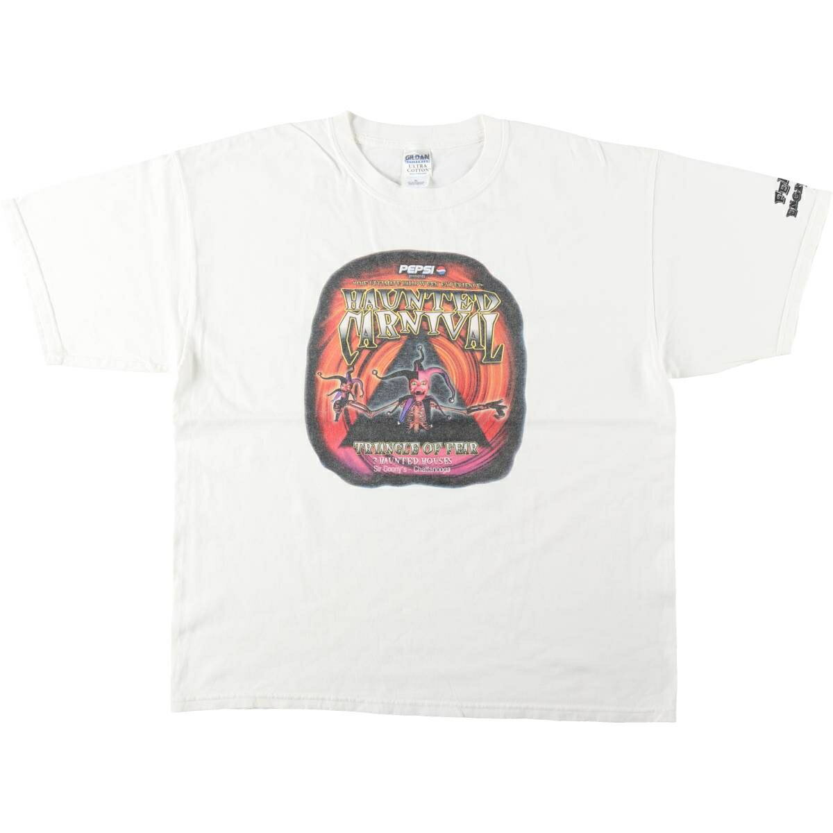 古着 ギルダン GILDAN Sir Goony's Haunted Carnival PEPSI ペプシ プリントTシャツ メンズXL相当 /eaa638268   ホワイト系 春夏秋