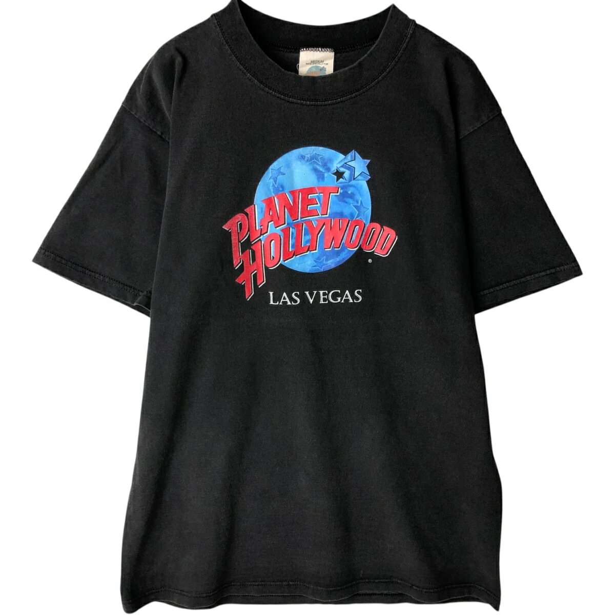 プラネットハリウッド　PLANETHOLLYWOOD NEWYORK Tシャツ 古着 90s USA製 PLANET HOLLYWOOD 「NEW YORK」 BIG ロゴ Tシャツ 黒 L