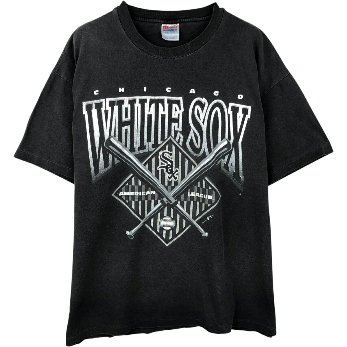 Three-Quarter - 古着 90'S ヘインズ Hanes HEAVYWEIGHT MLB CHICAGO WHITE SOX シカゴホワイトソックス スポーツプリントTシャツ メンズXL相当 /eaa638869 【中古】 【260429】