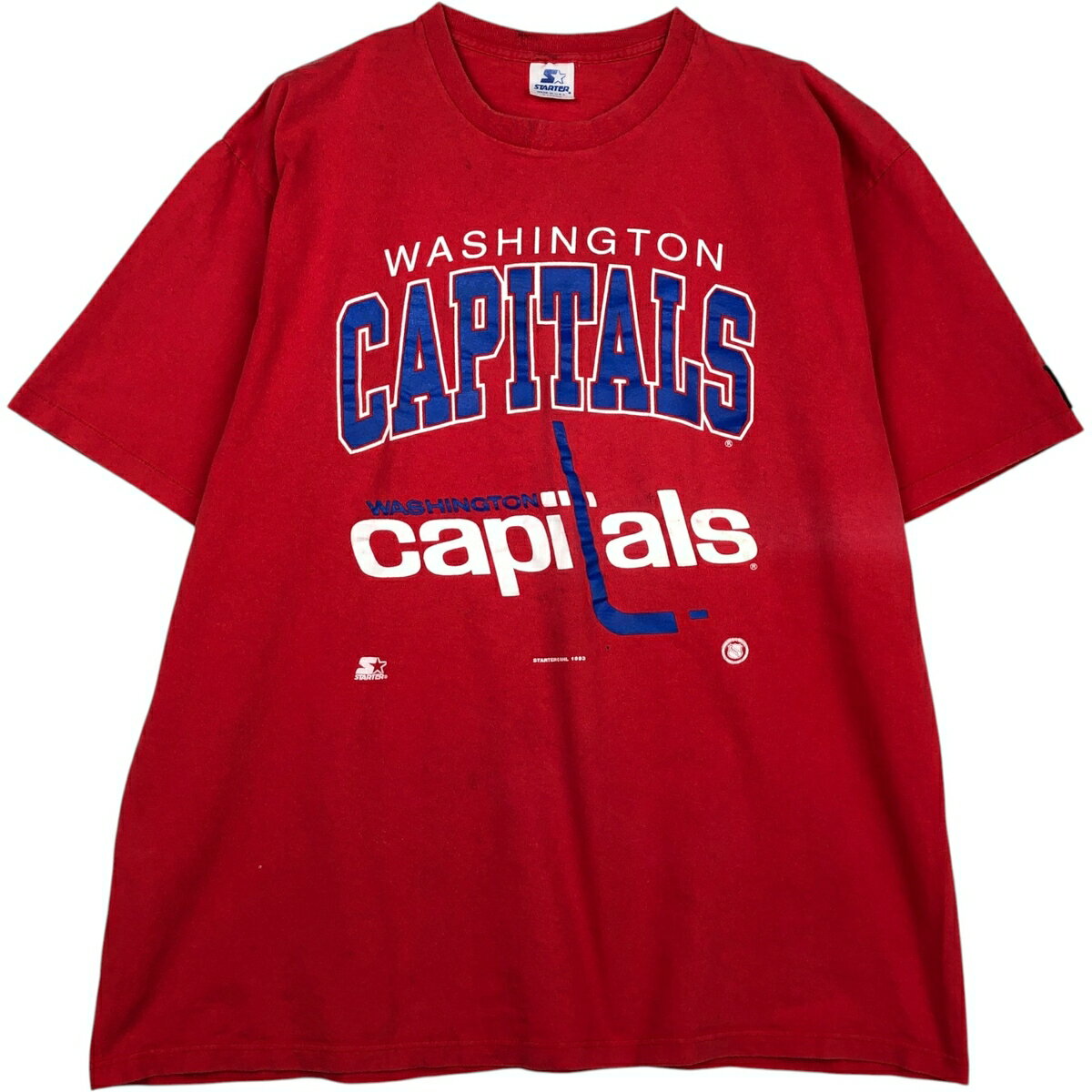 古着 90'S スターター Starter NHL WASHINGTON CAPITALS ワシントンキャピタルズ スポーツプリントTシャツ USA製 メンズXL相当 /eaa638873  