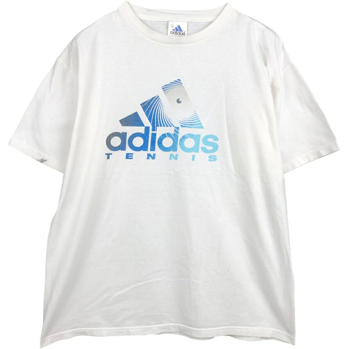 Rakuten - 古着 90~00'S アディダス adidas TENNIS ロゴプリントTシャツ USA製 メンズL相当 ヴィンテージ /eaa638954 【中古】 【260507】