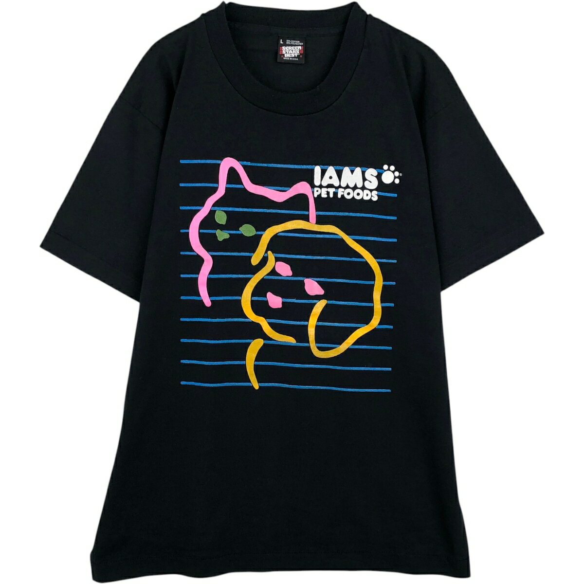 Rakuten - 古着 90'S スクリーンスターズ SCREEN STARS IAMS アイムス 犬柄 ネコ柄 プリントTシャツ USA製 メンズL相当 ヴィンテージ /eaa639118 【中古】 【260502】