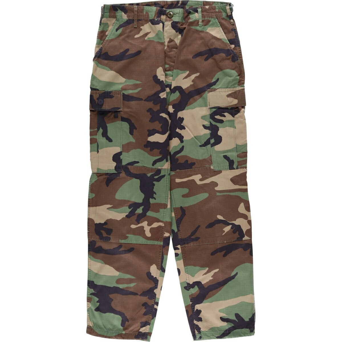 古着 00'S 米軍実品 迷彩柄 ウッドランドカモ リップストップ ミリタリー カーゴパンツ コンバットパンツ USA製 MEDIUM-REGULAR メンズw33相当 /eaa639185 【中古】 【260509】