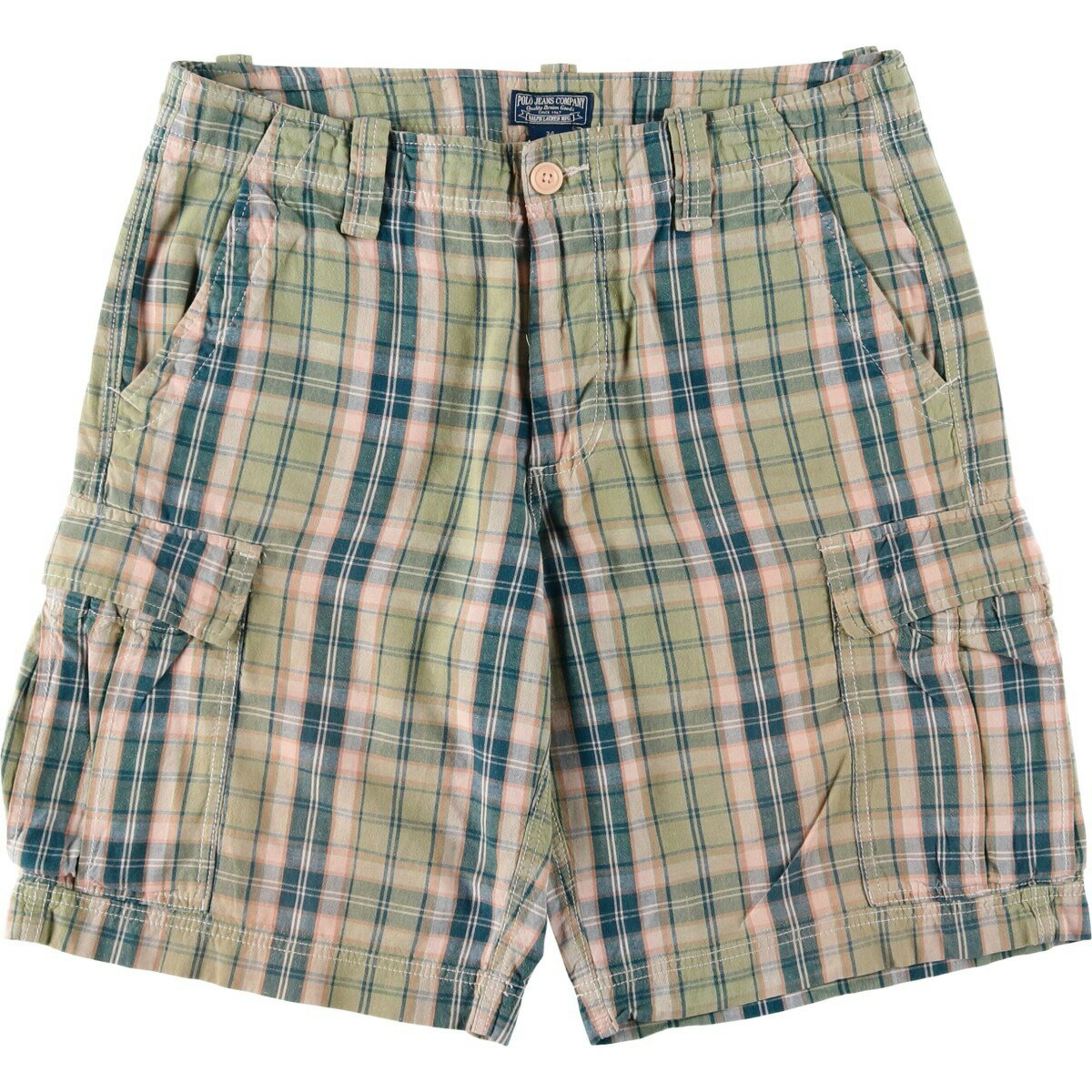 古着 ラルフローレン Ralph Lauren POLO JEANS COMPANY チェック柄 カーゴショーツ ハーフパンツ メンズw34相当 /eaa639470 【中古】 【260428】