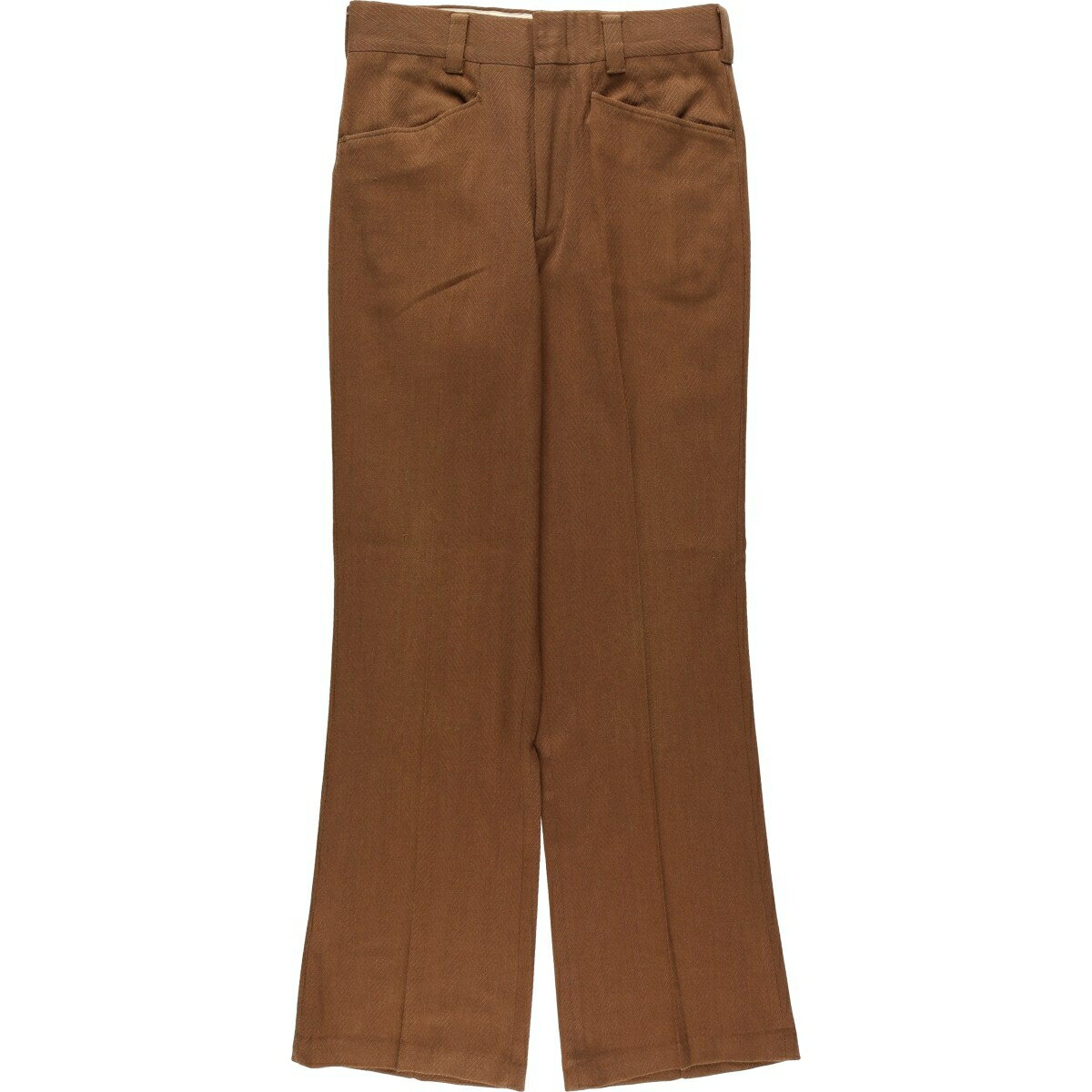 古着 70'S シアーズ Sears KINGS ROAD キングスロード ヘリンボーン スラックスパンツ フレアパンツ レディースL(w29)相当 ヴィンテージ /eaa640159 【中古】 【260503】 【ADEL/アデル】 ブラウン系 春夏秋冬