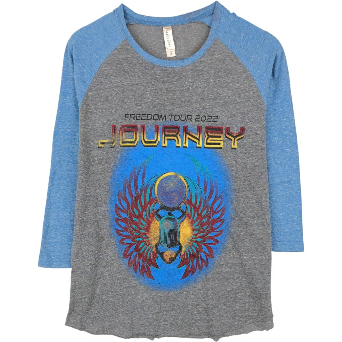 古着 Threadfast Apparel JOURNEY ジャーニー 七分袖 ラグラン バンドTシャツ バンT メンズM相当 /eaa640266  