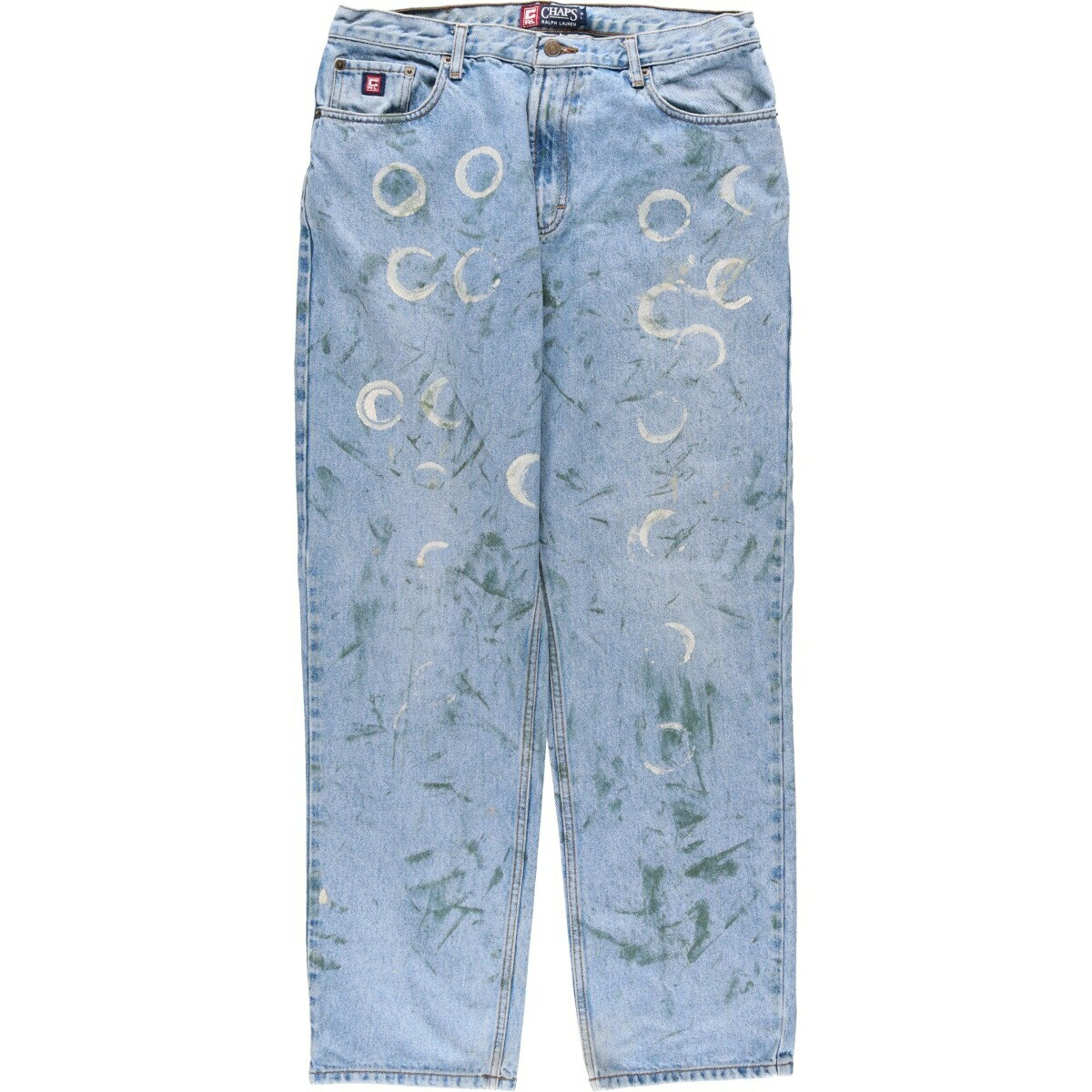 ポロ ラルフローレン デニムスラックス ユーズド加工 ジーンズ ペンキ ビッグ Polo Ralph Lauren/ポロラルフローレン デニムスラックス 90年前後