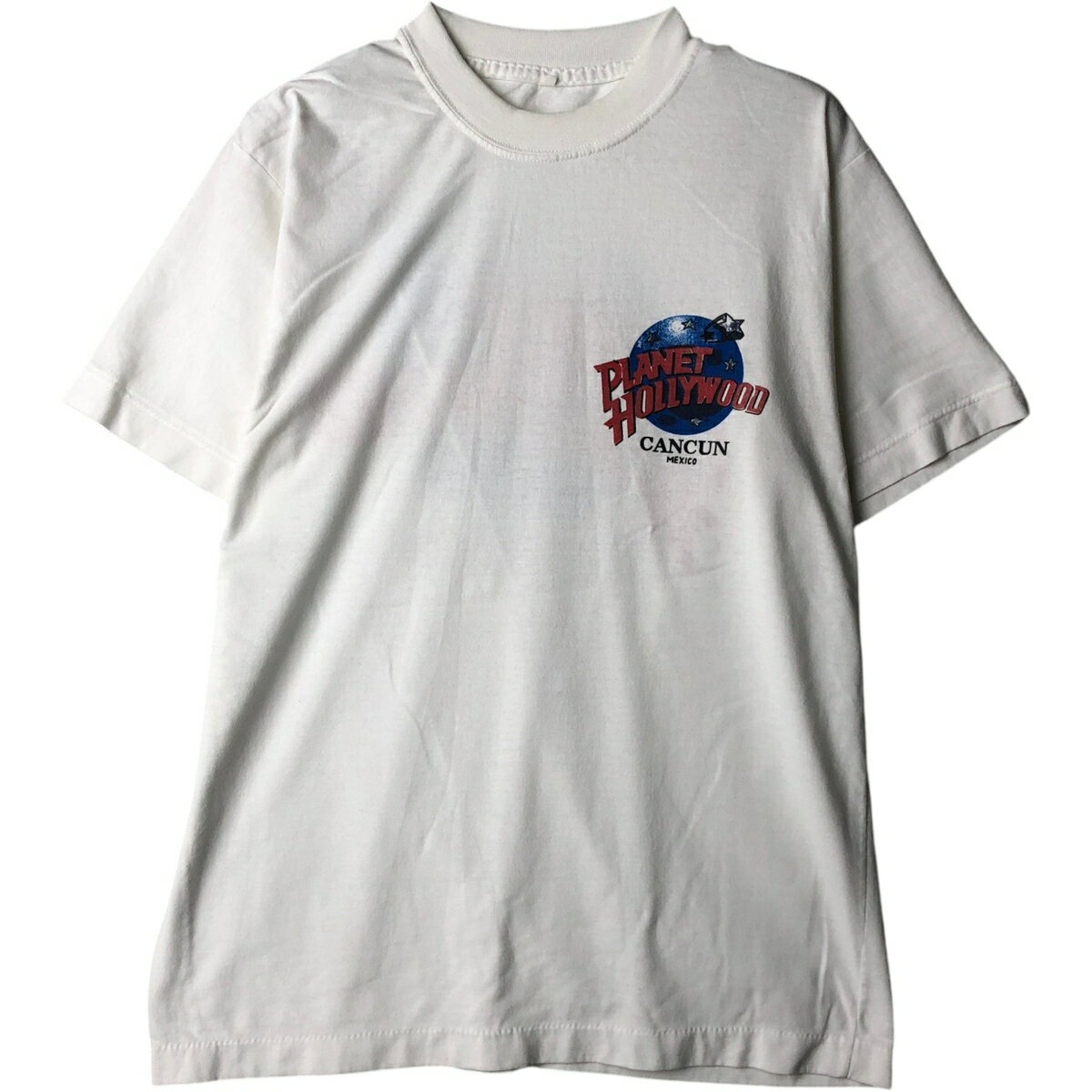 T-Shirts - 古着 PLANET HOLLYWOOD プラネットハリウッド アドバタイジングTシャツ メンズM相当 /eaa640830 【中古】 【260508】 ホワイト系 春夏秋