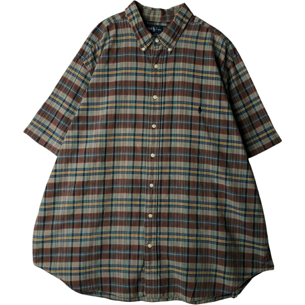 Rakuten - 古着 ラルフローレン Ralph Lauren CLASSIC FIT 半袖 ボタンダウン チェックシャツ メンズXXL相当 /eaa640906 【中古】 【260504】
