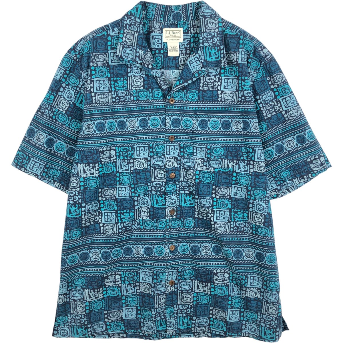 樂天商城 - 古着 90~00'S エルエルビーン L.L.Bean TRADITIONAL FIT 総柄 オープンカラー ハワイアンアロハシャツ ボックスシャツ メンズM相当 ヴィンテージ /eaa640976 【中古】 【260620】
