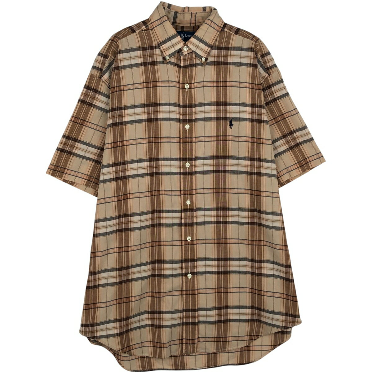古着 ラルフローレン Ralph Lauren BLAKE 半袖 ボタンダウン チェックシャツ メンズM相当 /eaa641151 【中古】 【260504】