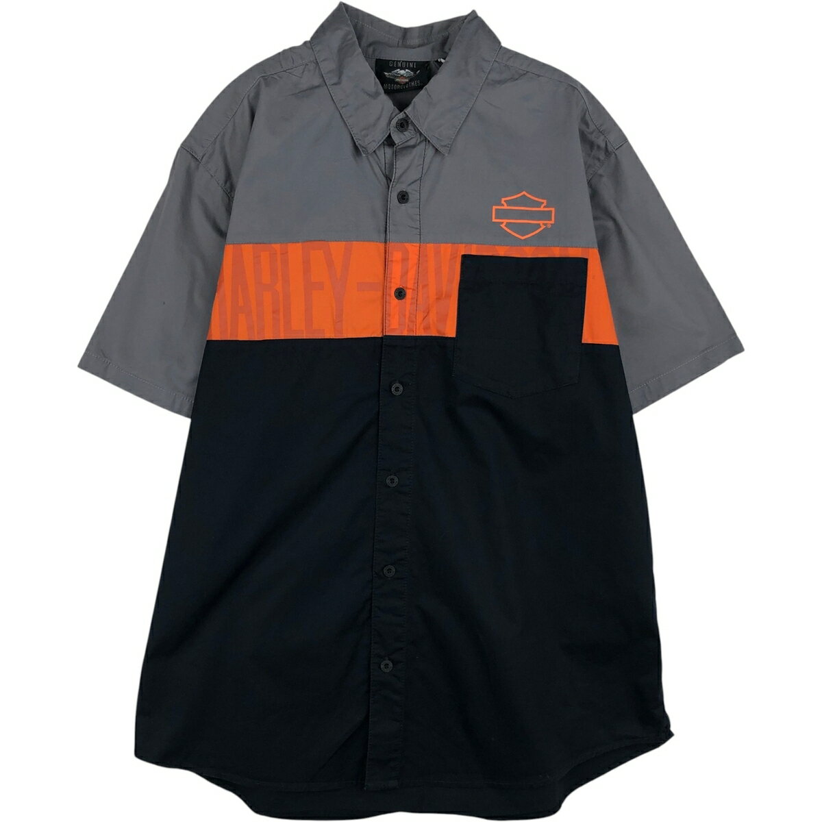 Rakuten - 古着 ハーレーダビッドソン Harley-Davidson 隠しボタンダウン 半袖 ワークシャツ メンズXL相当 /eaa641224 【中古】 【260505】