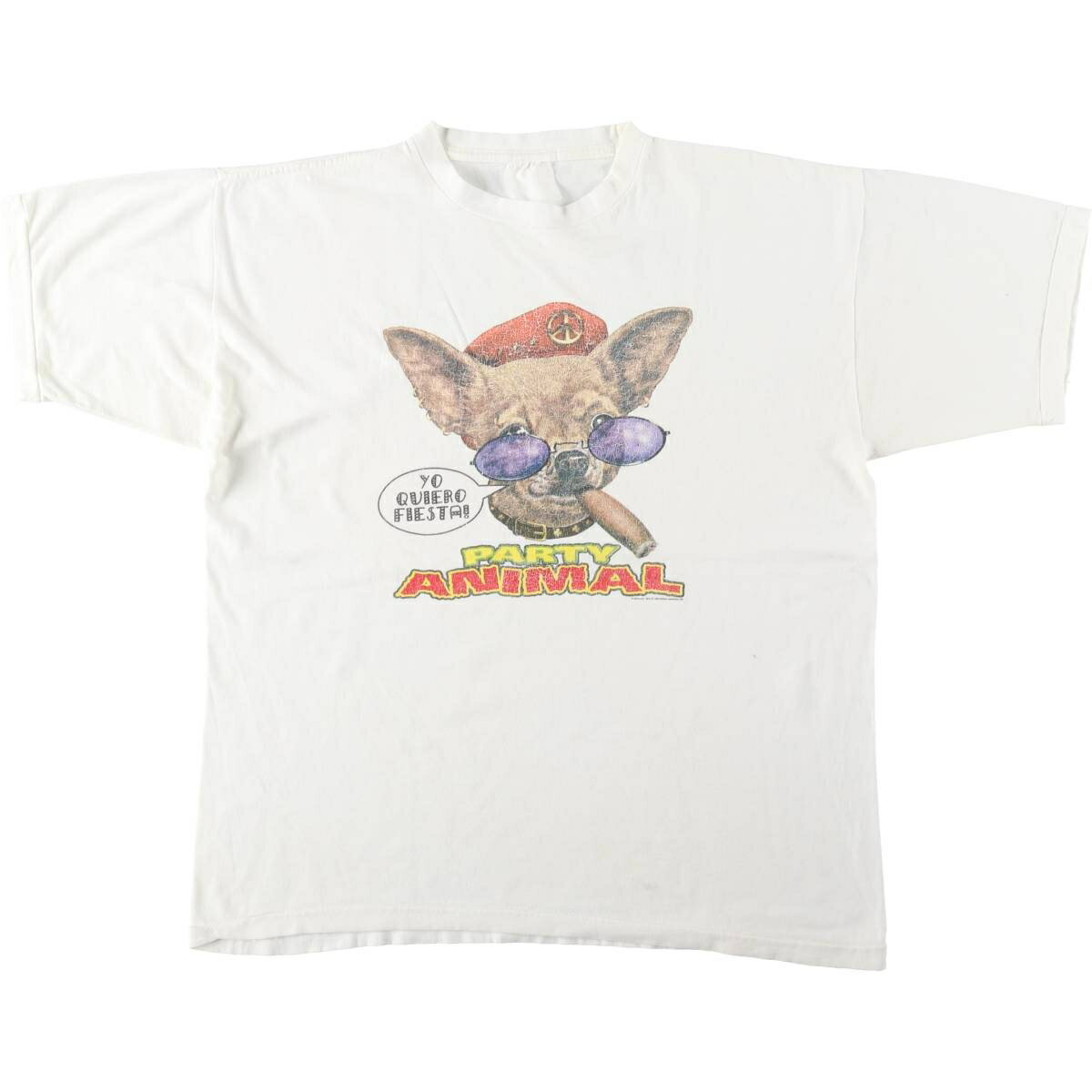 樂天商城 - 古着 ~90'S 犬柄 プリントTシャツ メンズL相当 ヴィンテージ /eaa641329 【中古】 【260505】 【GR-UN】