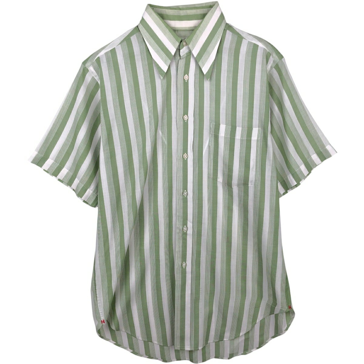 古着 HATHAWAY マルチストライプ 半袖 ストライプシャツ メンズXL相当 /eaa641446  