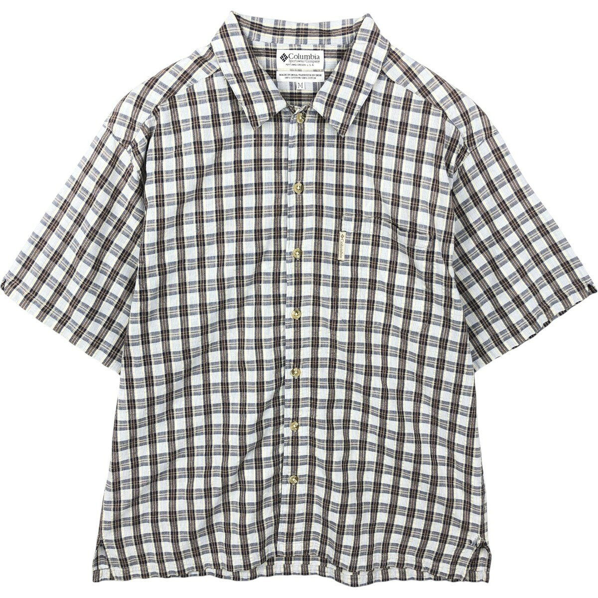 古着 90~00'S コロンビア Columbia 半袖 コットン チェックシャツ ボックスシャツ メンズM相当 ヴィンテージ /eaa641459 【中古】 【260514】 【SS2609_10】