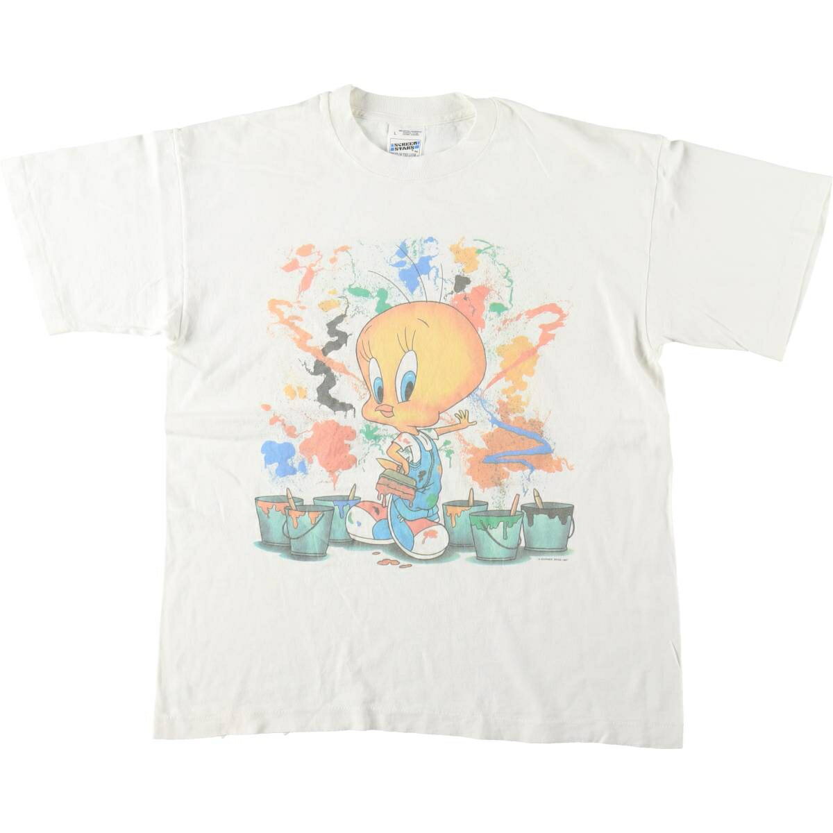 Rakuten - 古着 90'S スクリーンスターズ SCREEN STARS LOONEY TUNES ルーニーテューンズ TWEETY トゥイーティー キャラクタープリントTシャツ メンズL相当 ヴィンテージ /eaa641862 【中古】 【260509】