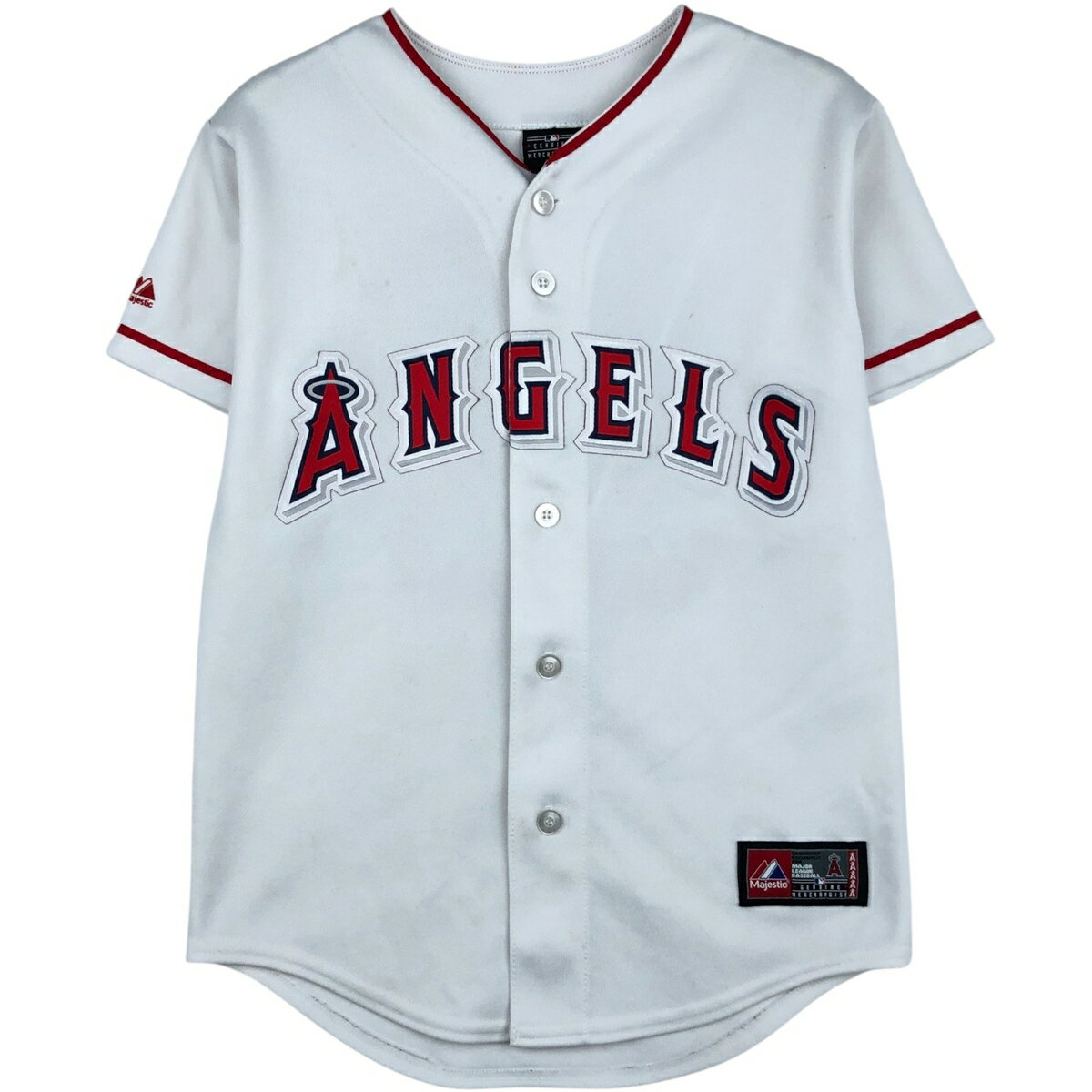 Rakuten - 古着 ~00'S マジェスティック Majestic MLB LOS ANGELES ANGELS ロサンゼルスエンゼルス ゲームシャツ ベースボールシャツ USA製 レディースS相当 /eaa641894 【中古】 【260511】 【ADEL/アデル】