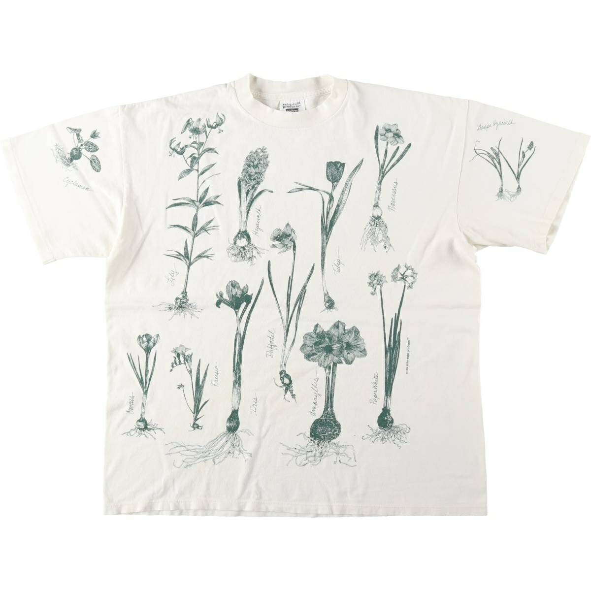 古着 90'S Rel e vant products ボタニカル柄 プリントTシャツ USA製 メンズXL相当 ヴィンテージ /eaa642219  