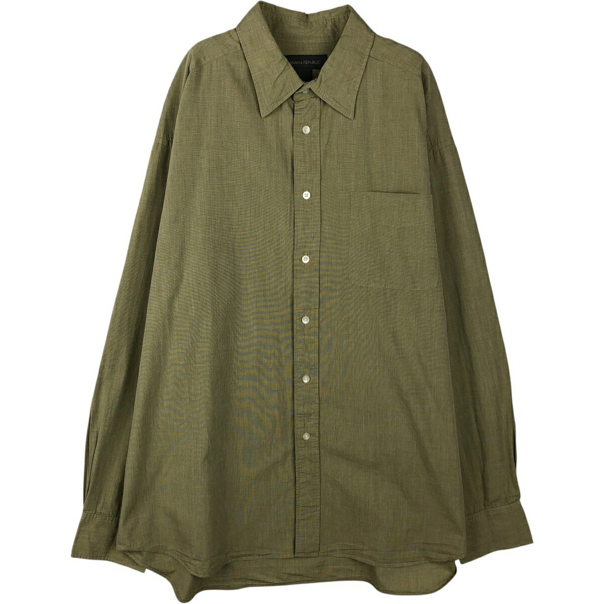 古着 バナナリパブリック BANANA REPUBLIC 長袖 コットンシャツ メンズXL相当 /eaa642866 【中古】 【260515】 カーキ系 春夏秋冬