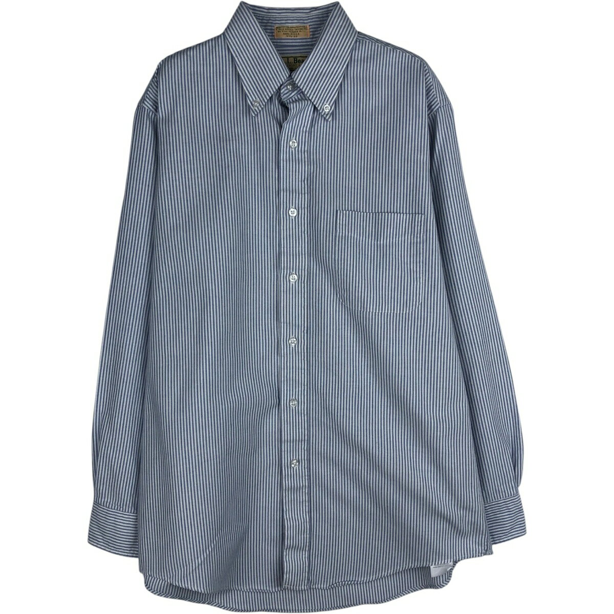 乐天商城 - 古着 70~80'S エルエルビーン L.L.Bean 長袖 ボタンダウンストライプシャツ USA製 メンズM相当 ヴィンテージ /eaa643027 【中古】 【260517】 ホワイト系 春夏秋冬