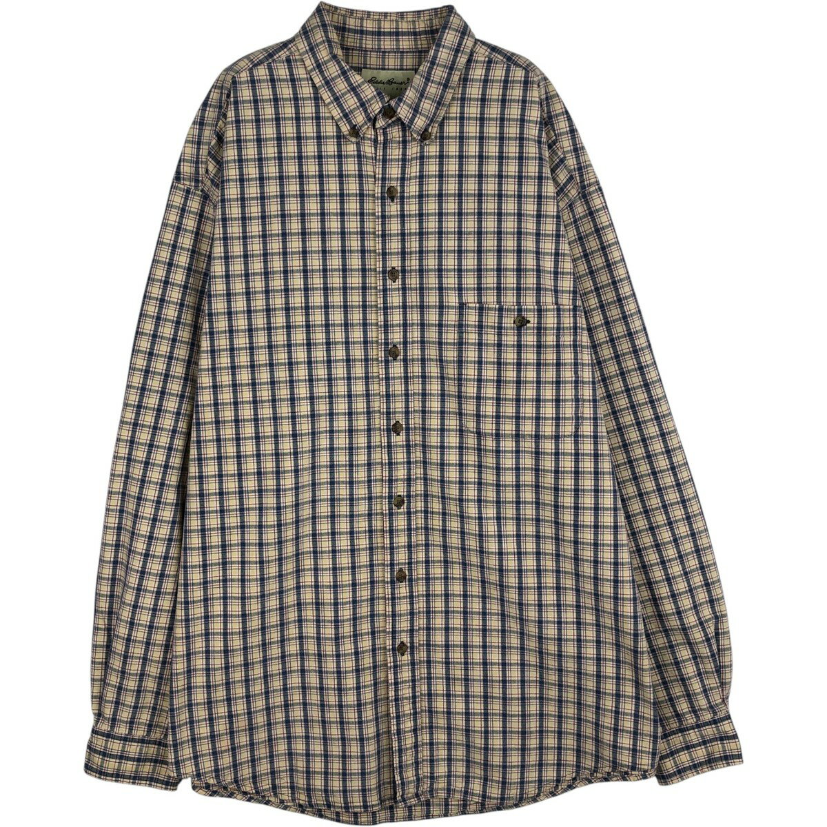 乐天商城 - 古着 エディーバウアー Eddie Bauer 長袖 ボタンダウンチェックシャツ メンズXL相当 /eaa643043 【中古】 【260517】
