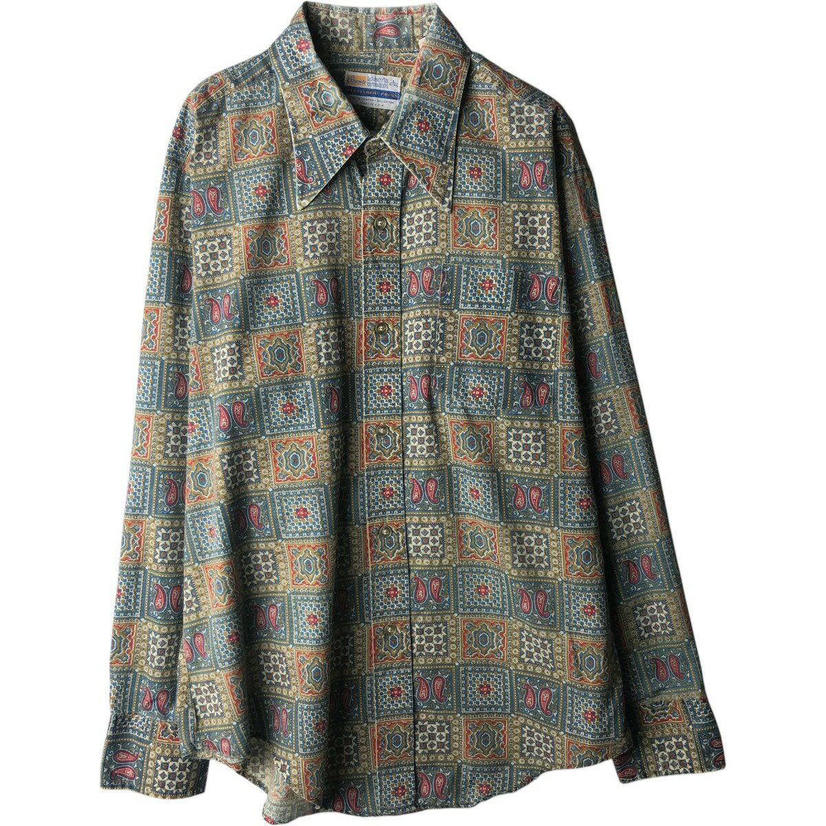Rakuten - 古着 Grants Men's Wear ペイズリー柄 総柄 長袖 コットンシャツ USA製 メンズL相当 ヴィンテージ /eaa643054 【中古】 【260510】