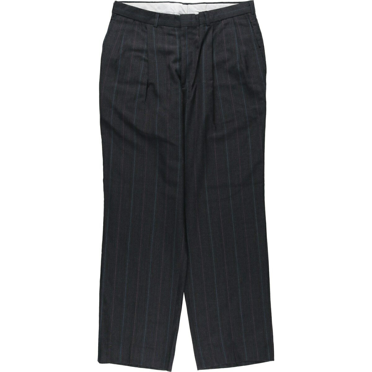 乐天商城 - 古着 80~90'S Towncraft Custom Fit Suits ストライプ柄 ツータック スラックス ワイドパンツ USA製 メンズw32相当 ヴィンテージ /eaa643081 【中古】 【260510】