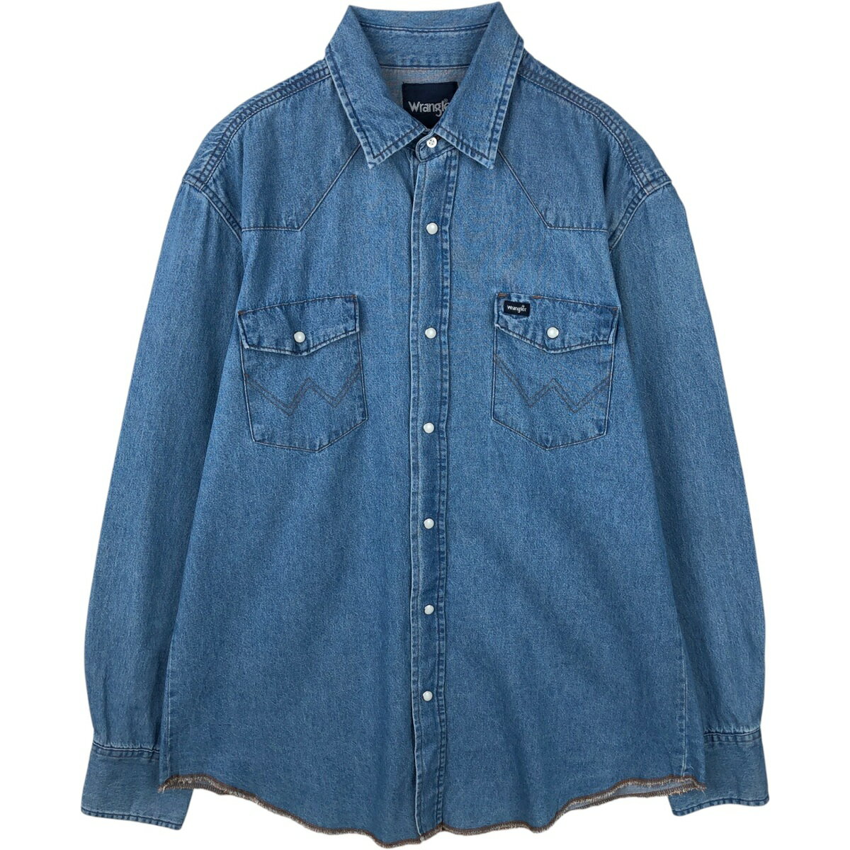 Casual Shirts - 古着 90'S ラングラー Wrangler 長袖 デニムウエスタンシャツ メンズL相当 /eaa643306 【中古】 【260510】