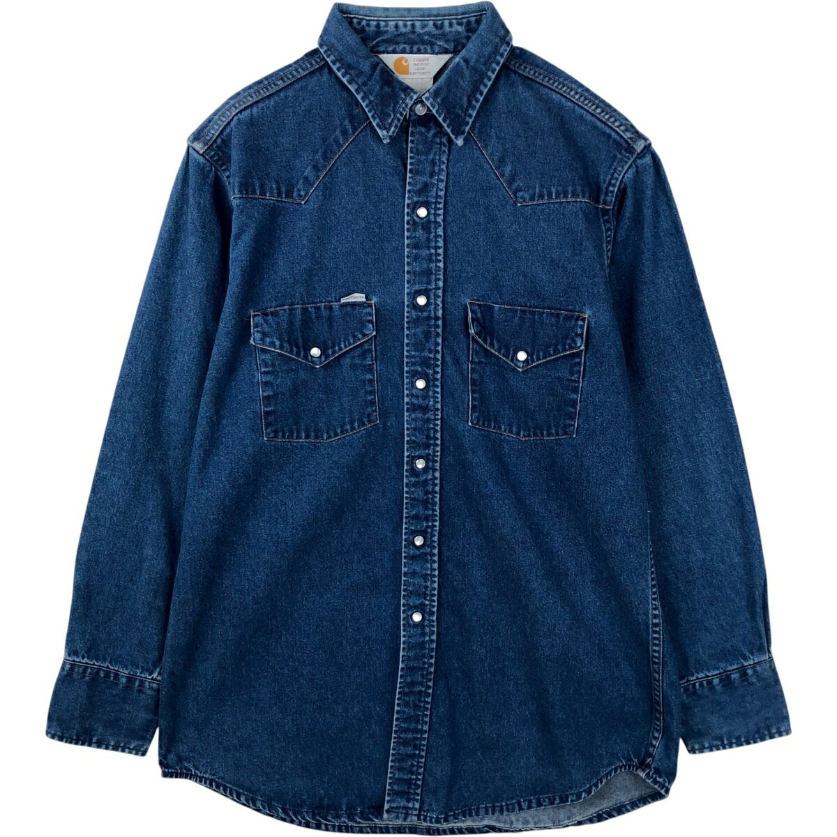 樂天商城 - 古着 カーハート Carhartt 長袖 デニム ウエスタンシャツ メンズL相当 /eaa643310 【中古】 【260511】