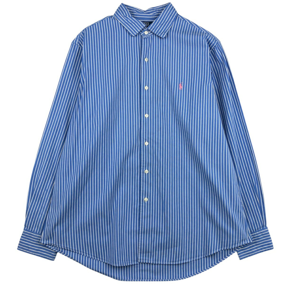 古着 ラルフローレン Ralph Lauren CUSTOM FIT 長袖 コットンストライプシャツ メンズXL相当 /…