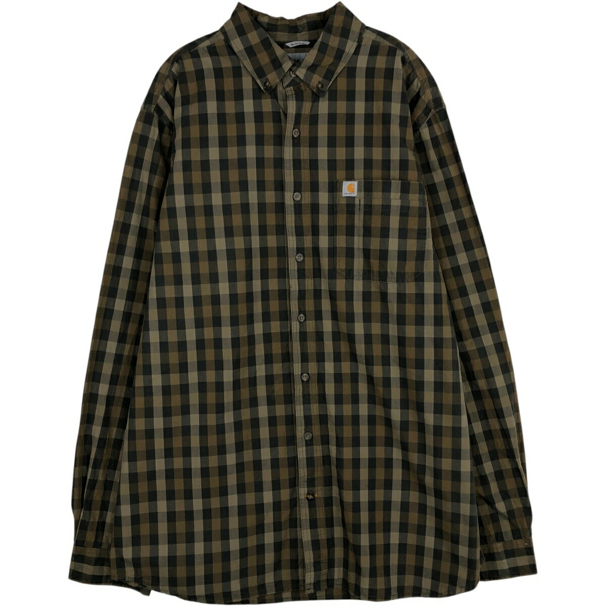 乐天商城 - 古着 カーハート Carhartt RELAXED FIT チェック柄 長袖 ボタンダウン ワークシャツ メンズXL相当 /eaa643478 【中古】 【260517】