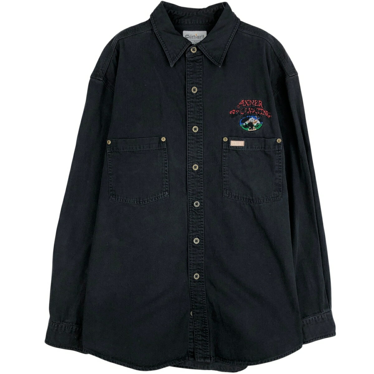 古着 カーハート Carhartt AXNER EXCAVATING アドバタイジング 長袖 ワークシャツ メンズL相当 /eaa643489  