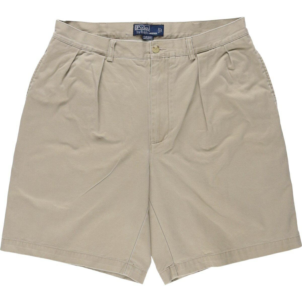 樂天商城 - 古着 ラルフローレン Ralph Lauren POLO by Ralph Lauren TYLER SHORT ツータック チノショーツ ショートパンツ メンズw34相当 /eaa643736 【中古】 【260529】 ベージュ系 春夏秋