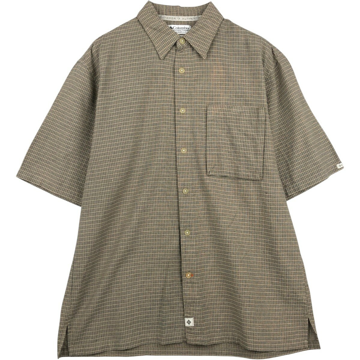 Rakuten - 古着 90~00'S コロンビア Columbia 半袖 コットン チェックシャツ ボックスシャツ メンズM相当 ヴィンテージ /eaa643788 【中古】 【260516】 ベージュ系 春夏