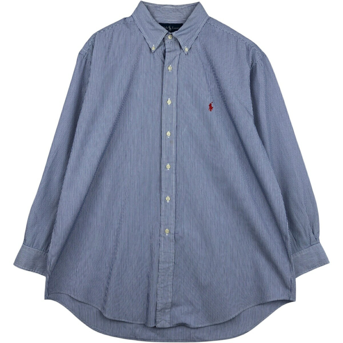 乐天商城 - 古着 ラルフローレン Ralph Lauren YARMOUTH 長袖 ボタンダウンストライプシャツ メンズXL相当 /eaa643869 【中古】 【260513】