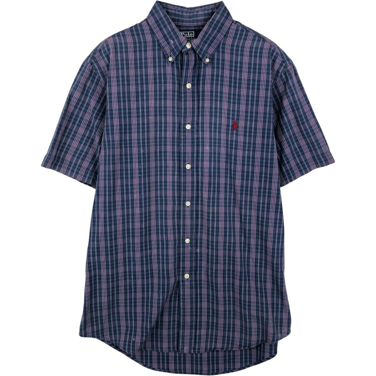 樂天商城 - 古着 ラルフローレン Ralph Lauren POLO by Ralph Lauren CUSTOM FIT 半袖 ボタンダウン チェックシャツ メンズM相当 /eaa643953 【中古】 【260517】
