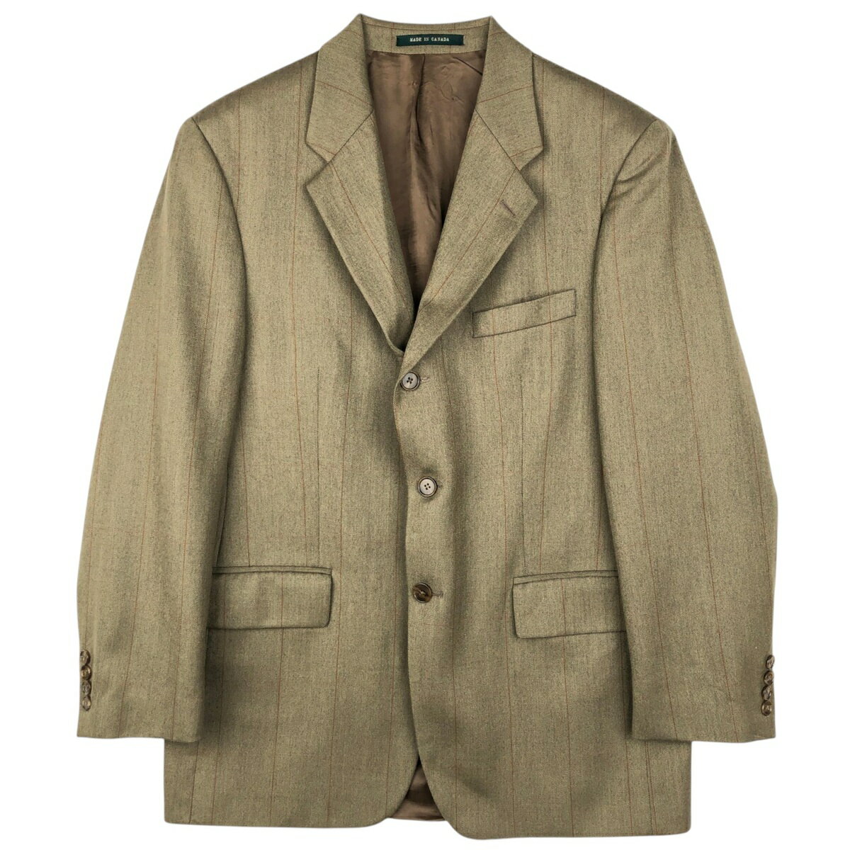 乐天商城 - 古着 ラルフローレン Ralph Lauren LAUREN ローレン ストライプ柄 アルパカ混 ウールテーラードジャケット カナダ製 メンズXL相当 /eaa644004 【中古】 【260517】