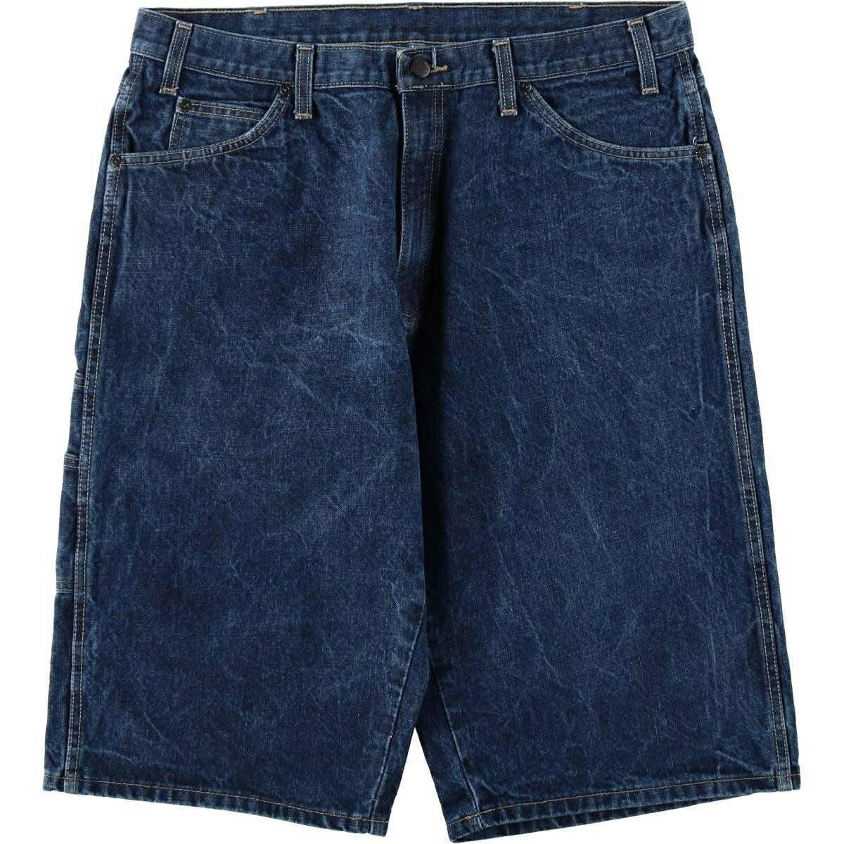 乐天商城 - 古着 ディッキーズ Dickies デニムペインターショーツ ハーフパンツ メンズw37相当 /eaa644162 【中古】 【260522】 ネイビー系 春夏秋