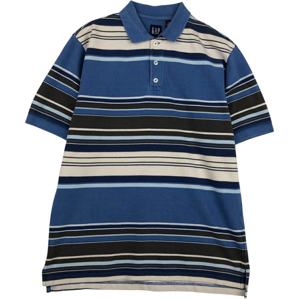 古着 90'S ギャップ GAP オールドギャップ マルチボーダー 半袖 ボーダー ポロシャツ メンズM相当 ヴィンテージ /eaa644229 【中古】 【260511】 【GR-NV】