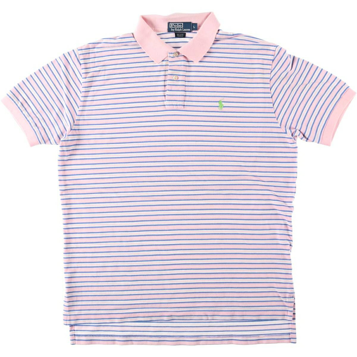 樂天商城 - 古着 ラルフローレン Ralph Lauren POLO by Ralph Lauren 半袖 ボーダー ポロシャツ メンズL相当 /eaa644326 【中古】 【260511】