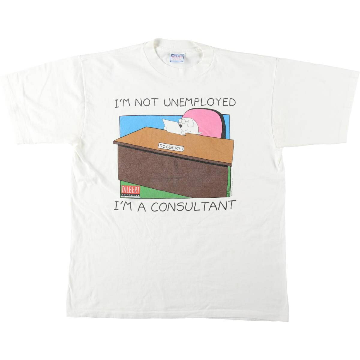 古着 90'S All Sport DILBERT ディルバート キャラクタープリントTシャツ USA製 メンズXL相当 ヴィンテージ /eaa644464  