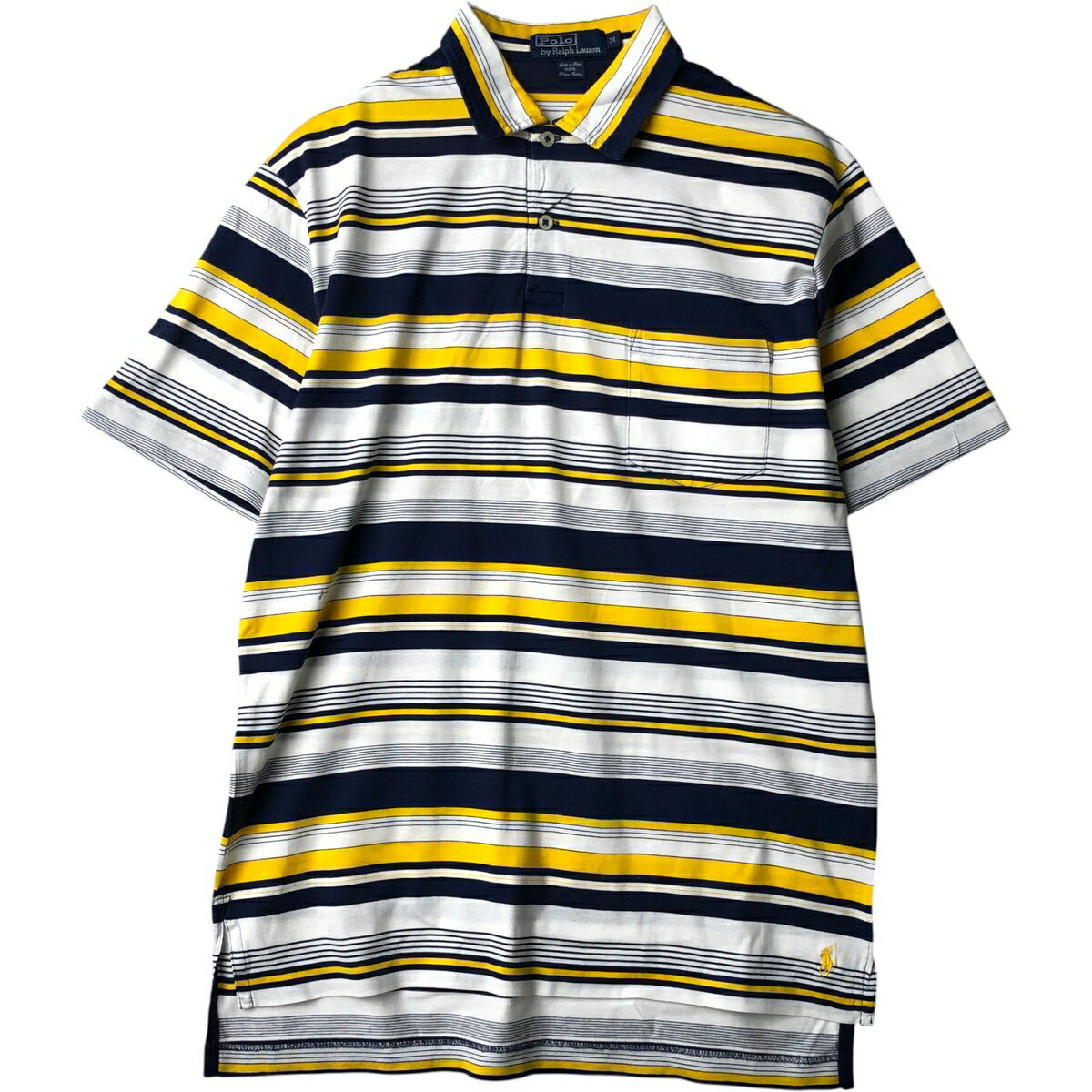 乐天商城 - 古着 ラルフローレン Ralph Lauren POLO by Ralph Lauren マルチボーダー 半袖 ボーダー ポロシャツ メンズM相当 /eaa644628 【中古】 【260517】