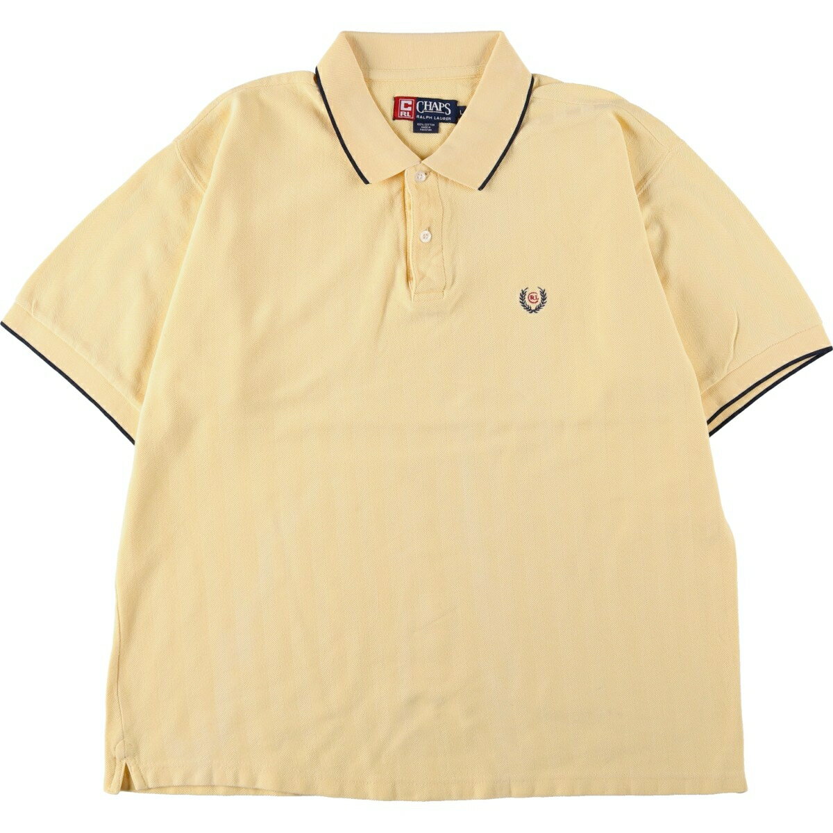 乐天商城 - 古着 ラルフローレン Ralph Lauren CHAPS チャップス ヘリンボーン 半袖 ポロシャツ メンズL相当 /eaa644663 【中古】 【260512】