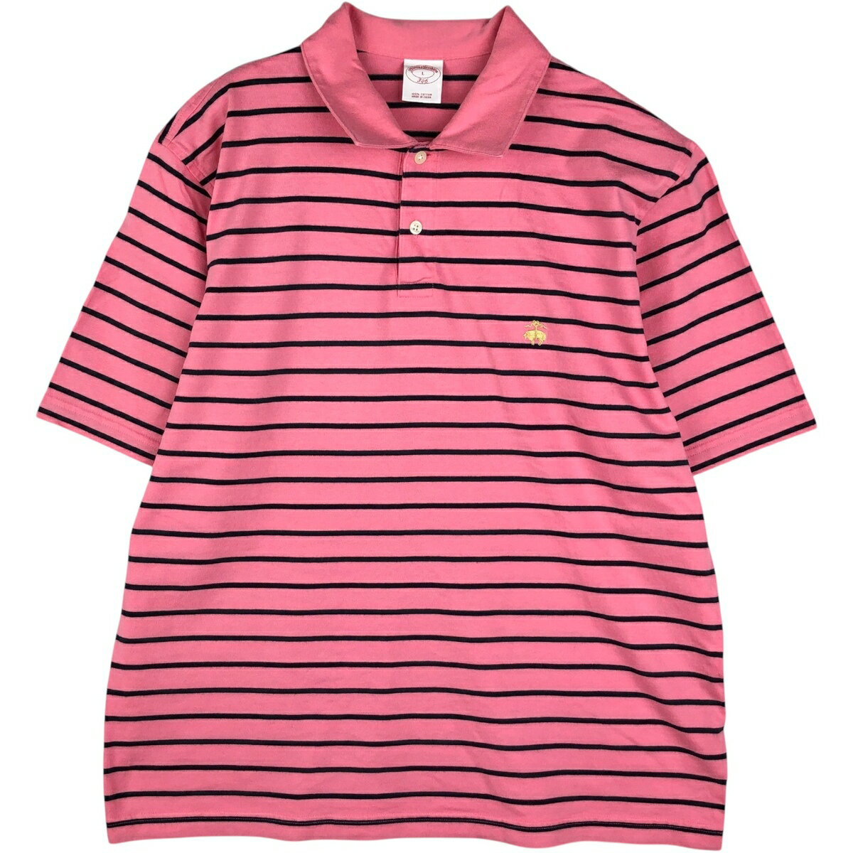 樂天商城 - 古着 ブルックスブラザーズ Brooks Brothers 346 長袖 ボーダー ポロシャツ メンズL相当 /eaa644675 【中古】 【260521】 ピンク系 春夏秋