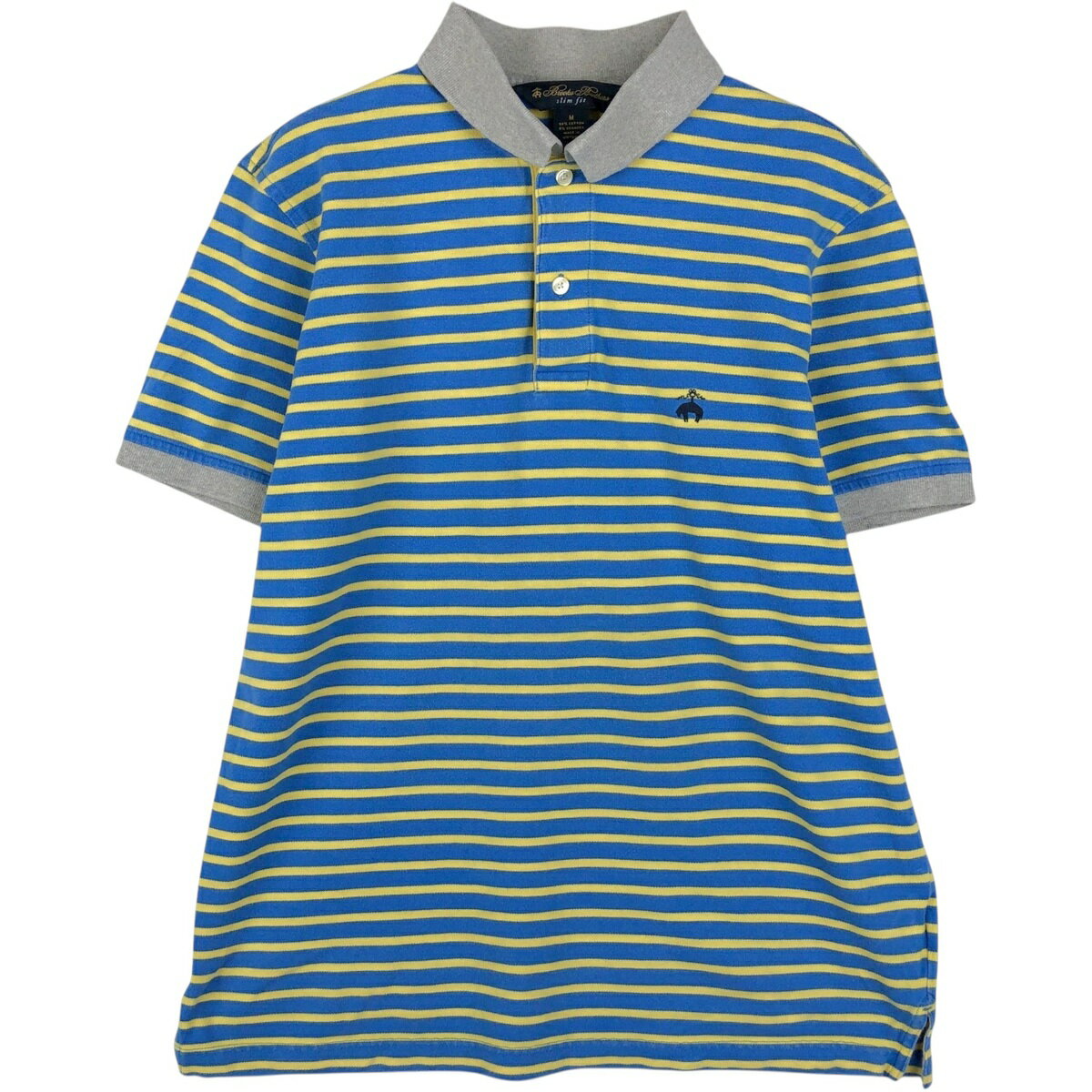 古着 ブルックスブラザーズ Brooks Brothers slim fit 半袖 ボーダー ポロシャツ メンズM相当 /eaa644679 【中古】 【260521】