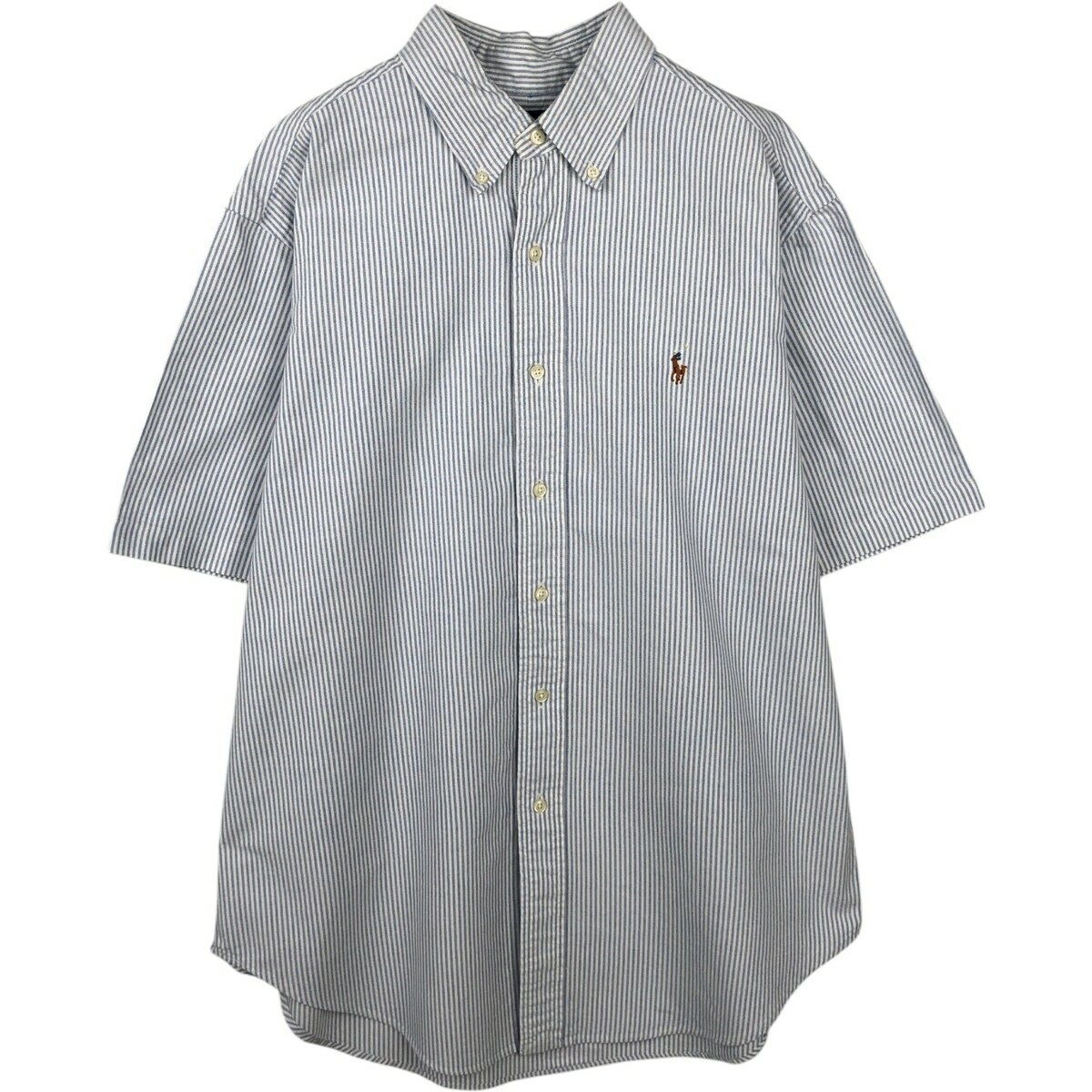 Rakuten - 古着 ラルフローレン Ralph Lauren CLASSIC FIT 半袖 ボタンダウン ストライプシャツ メンズL相当 /eaa644819 【中古】 【260512】