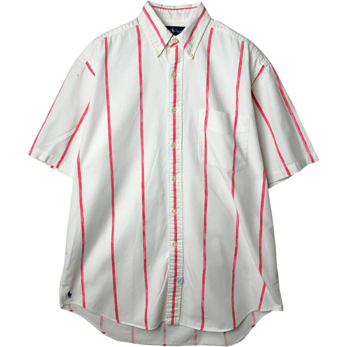 Rakuten - 古着 ラルフローレン Ralph Lauren 半袖 ボタンダウン ストライプシャツ メンズM相当 /eaa644820 【中古】 【260608】